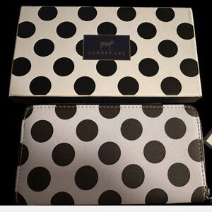 NIB Dabney Lee Black and White Polka Dot Wallet